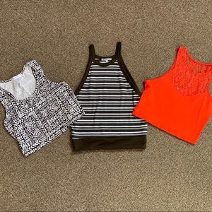 Lot of 3 crop top Tanks